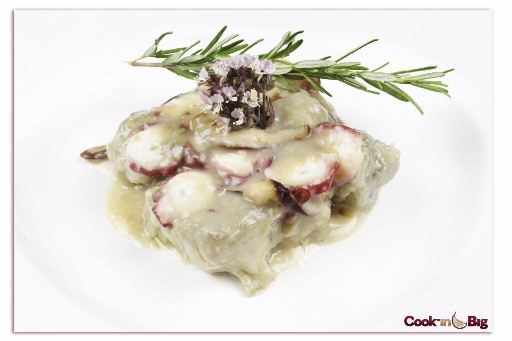 Alcachofas con Pulpo y Ajo Spring Violeta