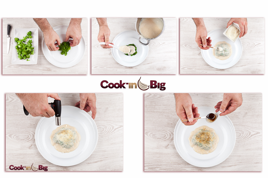 Brocoli con Bechamel de Ajo Blanco