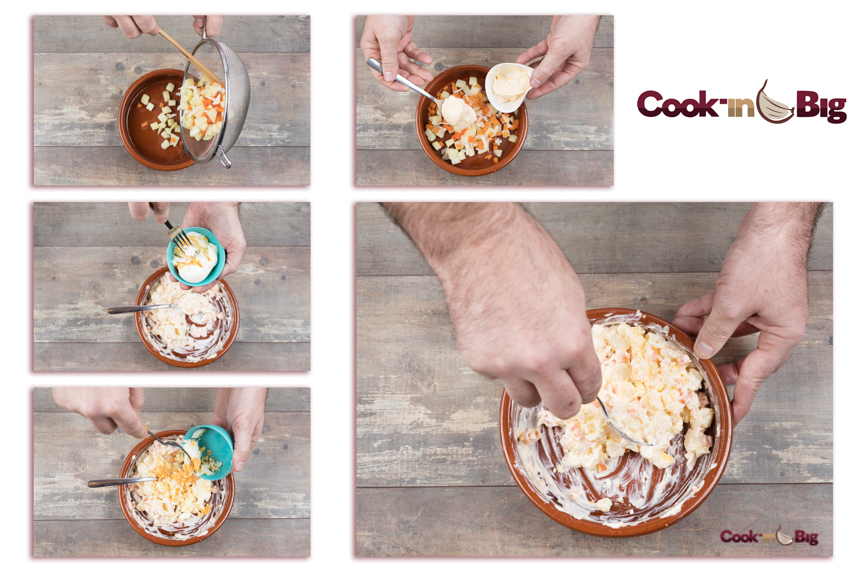 Corazón de Fresa y Ensaladilla con Ajo Morado