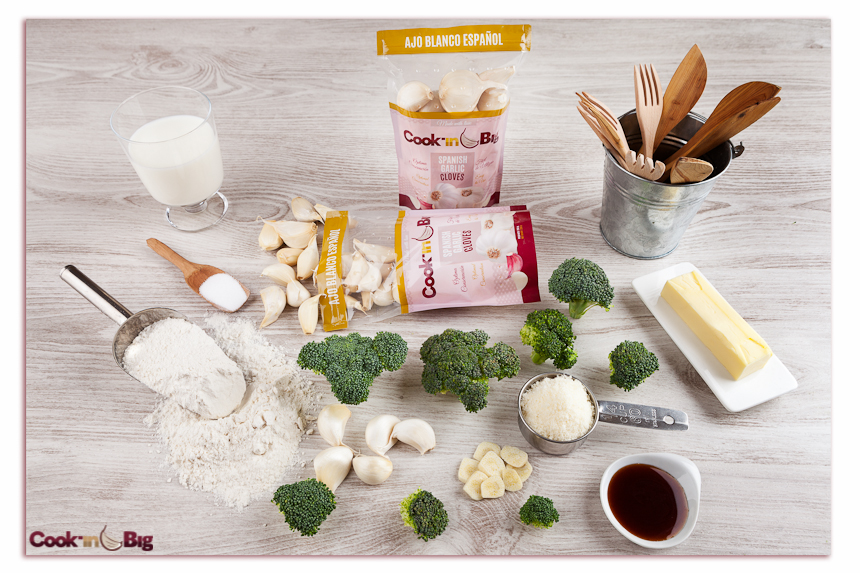 Ingredientes Brocoli con Bechamel de Ajo Blanco