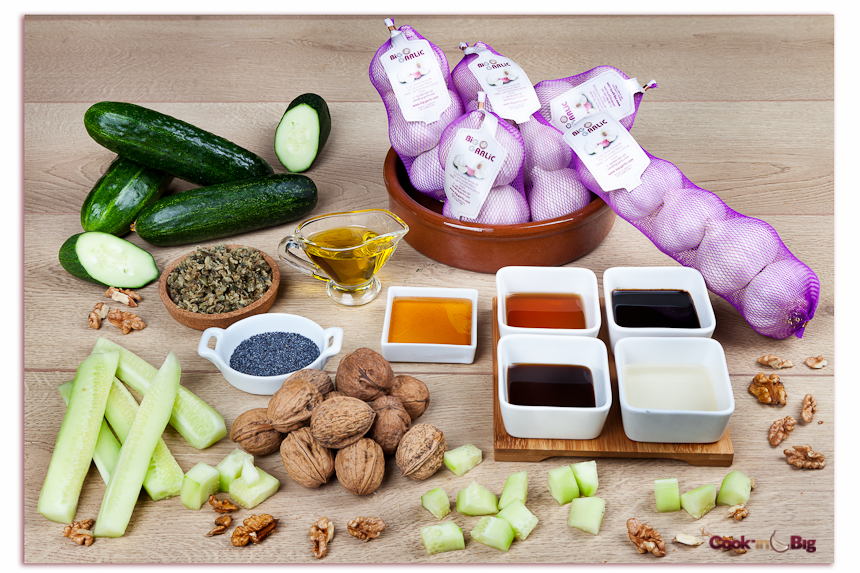 Ingredientes Ensalada de Pepino Marinado con Ajo confitado