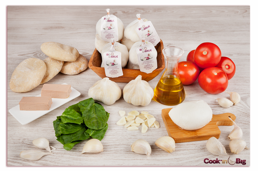 Ingredientes Mollete con Foie Micuit, Mozzarella y Ajo Blanco