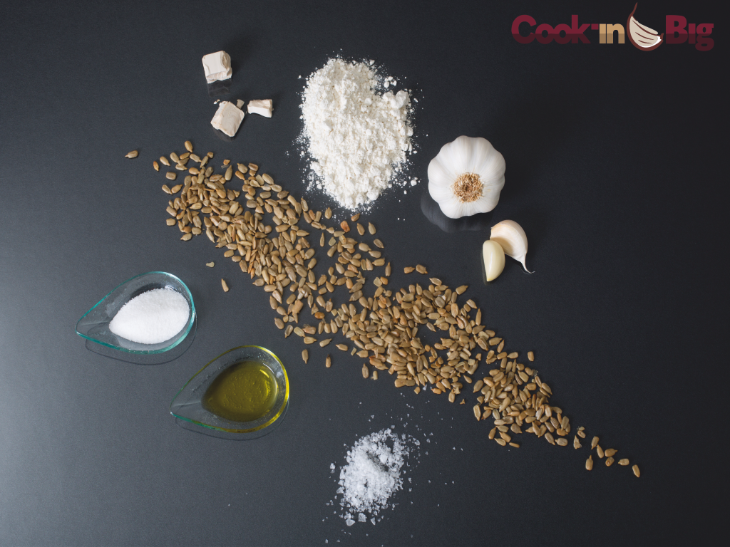 Ingredientes Receta Pan Crujiente de Ajo y Pipas de Girasol