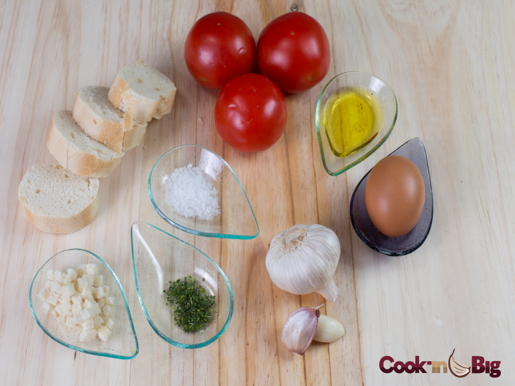 Ingredientes Receta Salmorejo Cordobés al sabor de Big Garlic