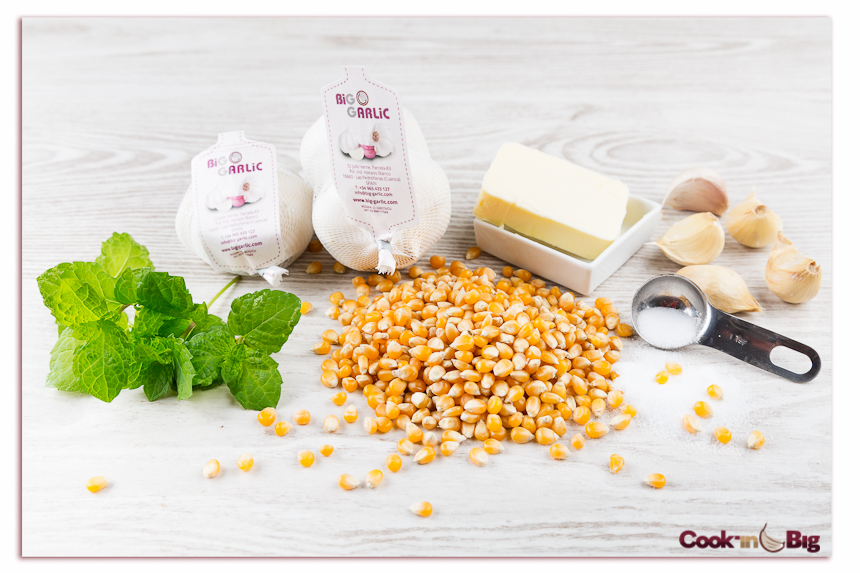 Palomitas de Maíz con Menta y Ajo Blanco