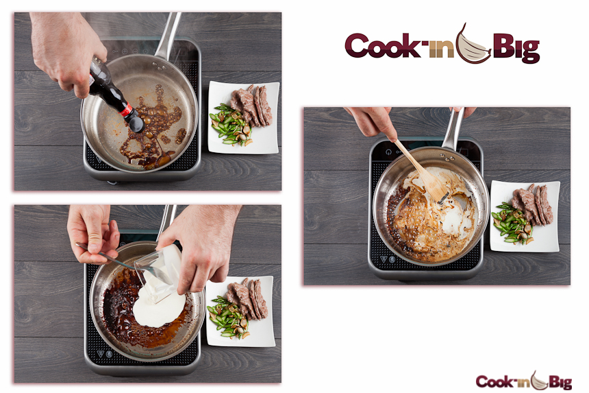 Paso 5. Receta Presa Ibérica con Salsa de Carne y Ajo Spring Blanco