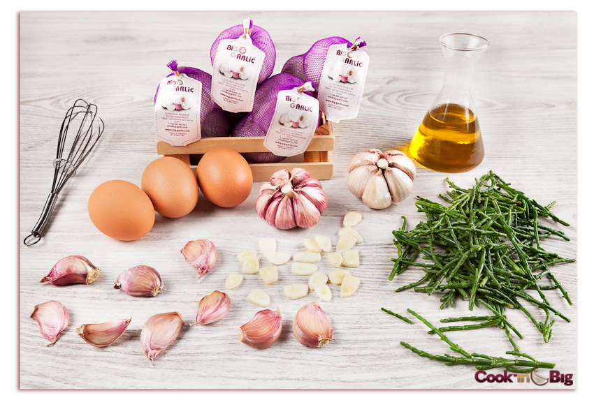 Tortilla de Ajo Morado con Salicornia