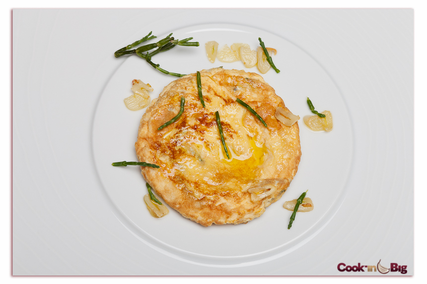Tortilla de Ajo Morado con Salicornia