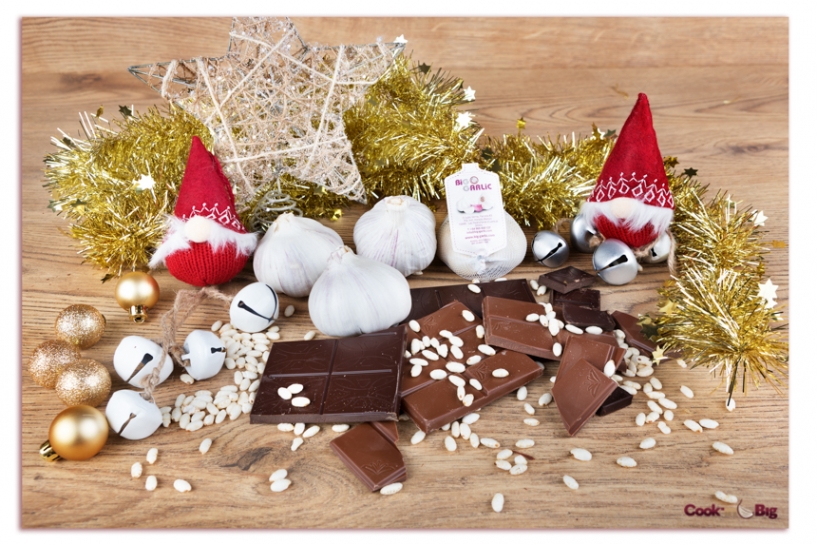 Turrón Crujiente de Chocolate y Ajo Castaño